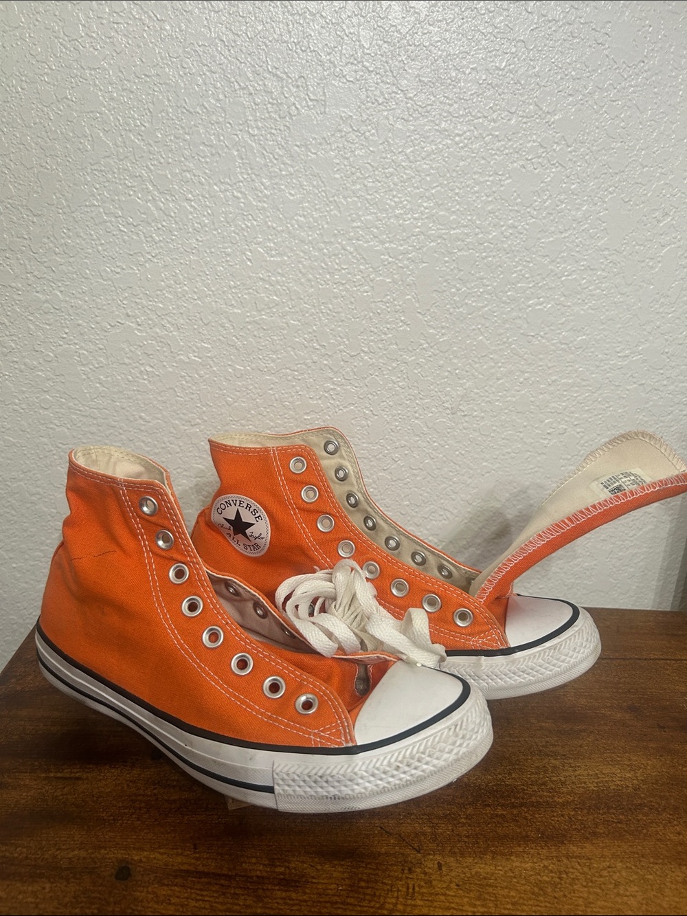 Converse High Top Sneakers in Bright Orange